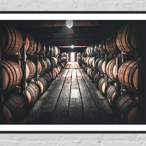 Bourbon Barrel Distillery Print, Bourbon Art, Bourbon, Whiskey Fine Art, Buffalo Trace Distillery Wall Art, Man Cave Decor, Kentucky Bourbon