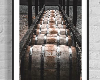 Buffalo Trace Distillery Print, Signed Bourbon Barrel Art, Man Cave Decor