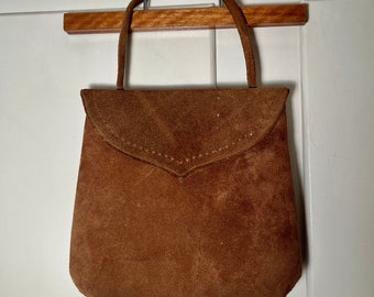 Vintage Braun Wildleder Handtasche