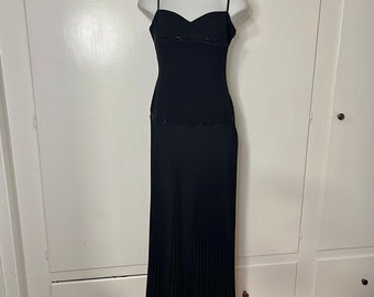 sachin and babi light blue dress nicole miller collection silk blend long black beaded evening dress gown 6
