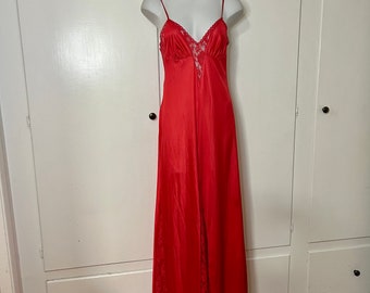 Vintage Glydons Red Lace Maxi Slip Dress