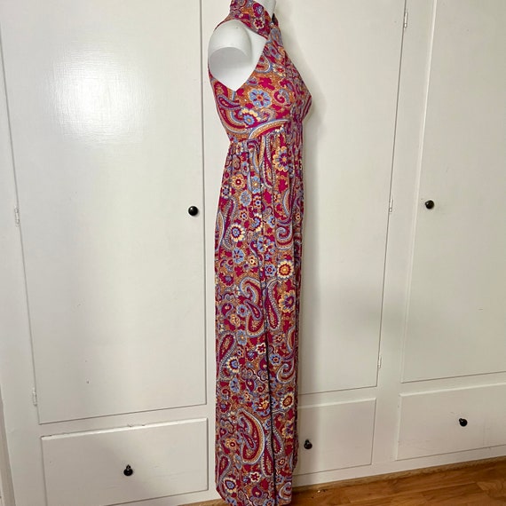 Vintage 60s/70s Psychedelic Floral Paisley Print … - image 3