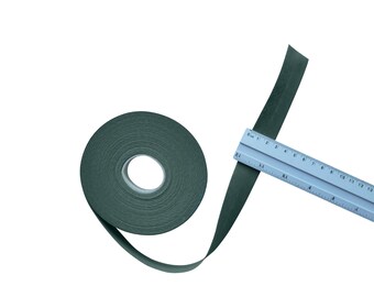 Rol Groen katoenen biaisband 25 mm (2,5 cm) breed, voorgevouwen