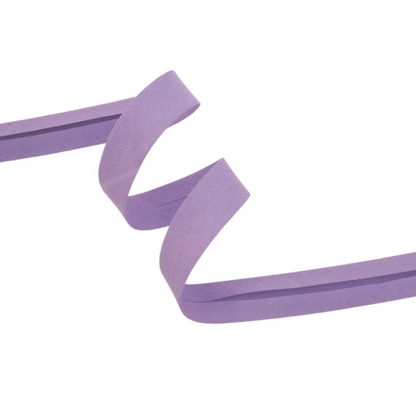 Lilac bias binding 100% plain cotton 25mm (2.5 cm) wide pre-folded, folded bias binding, flap bias binding