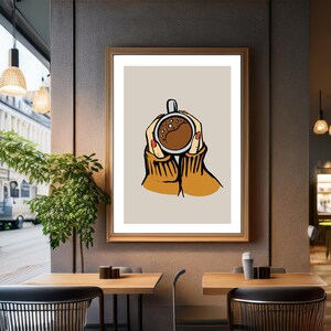 Cozy Coffee Cup Wall Art | Printable Coffee Decor for Kitchen & Office