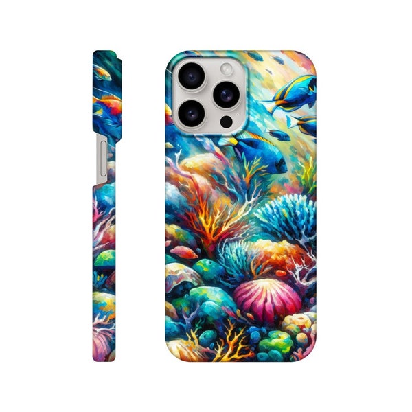 Coral Reef and Fish Slim Phone, Tropical Fish Phone Case for iPhone and Samsung, Unique Reef fish phone Cover, Slim Phone Case