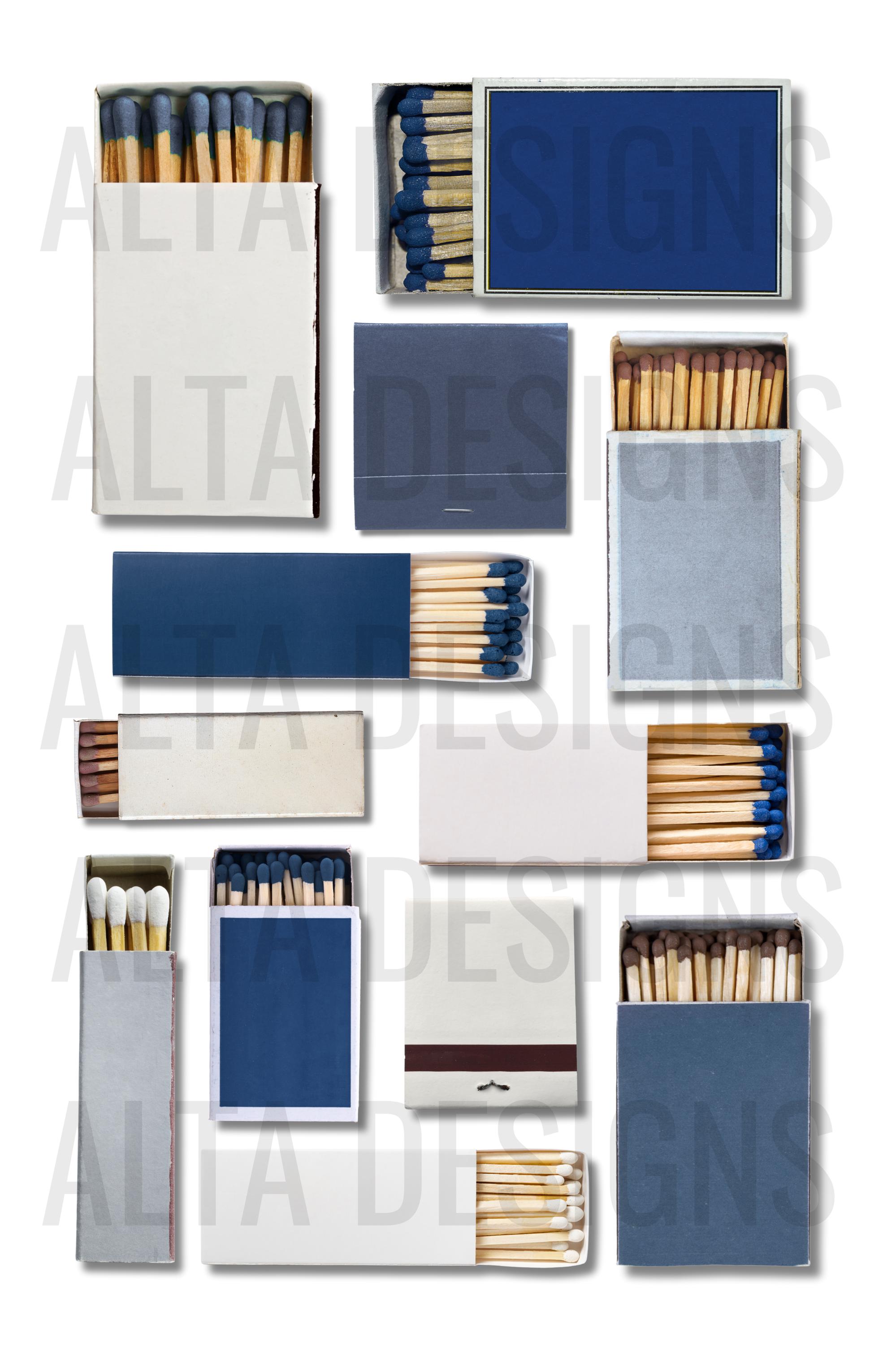 Navy Customizable Matchbook Art Canva Template|blank|digital Download ...