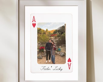 Custom Photo Ace Card | Color | Playing Card | Unique Couples Gift Anniversary | Gift For Him Or Her | Personalized |Wall Art |Digital Print
