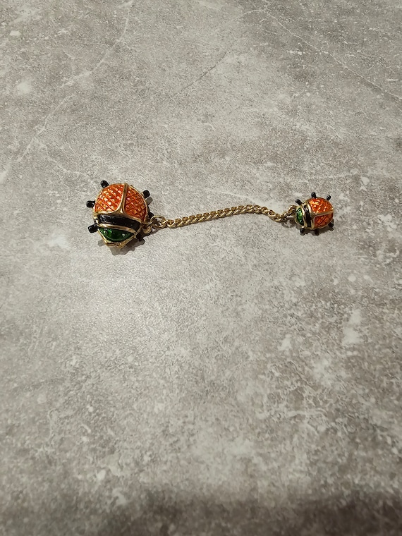 Vintage Lady Bug Chatelaine Pin