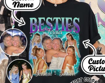 Custom Vintage Besties BFFs Bootleg 90s Shirt, Best Friend Birthday Bachelorette, Best Friend Gift Ideas BFF Besties, Christmas Shirts