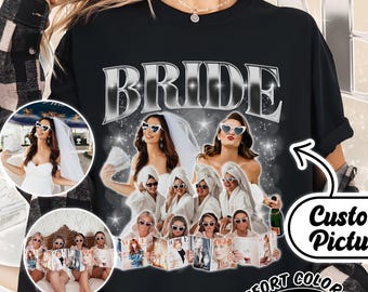 Maglietta personalizzata per addio al nubilato retrò: maglietta con foto personalizzata, stile vintage, maglietta personalizzata anni '90, maglietta personalizzata stile anni '90