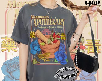 Mao Mao's Apothecary Poisons Kawaii Comfort Colors Tee - Witchy Anime T-Shirt - Japanese Aesthetic Potion Graphic Unisex Soft Cotton Top
