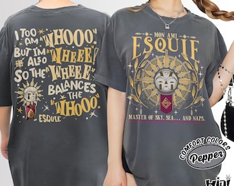 エスキ・クレール・オブスキュア エクスペディション33 シャツ コンフォートカラーズ、おもしろゲームTシャツ、エクスペディション33 Tシャツ、両面プリント エスキシャツ、ゲーマーギフトTシャツ