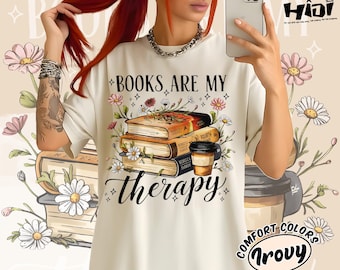 Books Are My Therapy Shirt, Custom Books Shirt, Personalized Favorite Books Tee, Gift for Book Lovers, Series, Onyx Storm Shirt