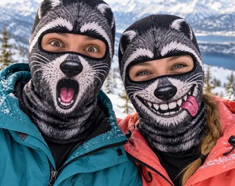Cagoule raton laveur amusante, cagoule d'hiver pour le visage, masque de snowboard original, déguisement de groupe pour un séjour au ski, cadeau pour les passionnés de ski