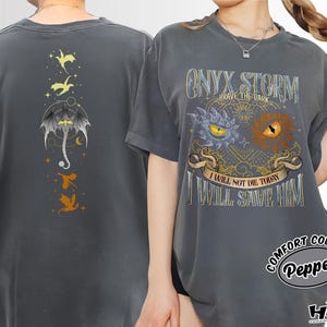 Fourth Wing Series Comfort Color T-Shirt | Onyx Storm | Dragon Rider | Bookish Tee Gift For Book Lover | Violet Sorrengail | Fantasy book.