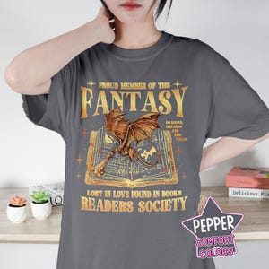 Fantasy Readers Society Comfort Colors Shirt, Romance Shirt, Readers Vintage, Reading Shirt, Gift for Book Lovers, Bookish Gift, Bookish.