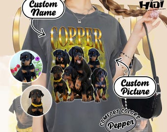 Vintage Dog Bootleg Shirt, Custom Pet Shirt, Retro Personalized Bootleg, Custom Bootleg Rap Pet Shirt, Custom Pet Name, Dog Remembrance Gift