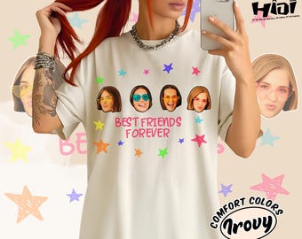 Personalised Best Friend Shirt, Comfort Colors Custom Photo Bestie Shirt, Friendship Gift, Birthday Gift for Friend, BFF Birthday Gift Idea