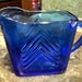 Vintage Blue Cobalt Chevron Design Creamer