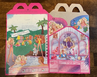 Rare 1991 McDonalds Barbie and Ken Happy Meal Box