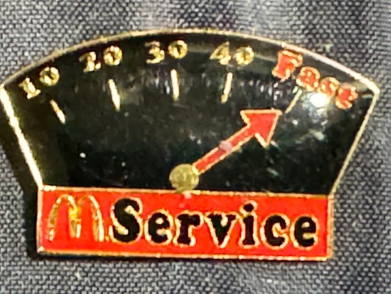 1980's McDonalds Fast Service Meter Pin - image 2