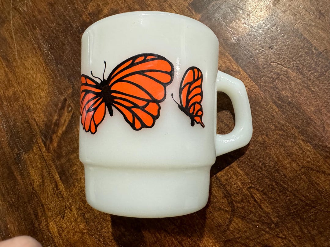 1970's Anchor Hocking Fire King Coffee Butterflies Mug - Etsy