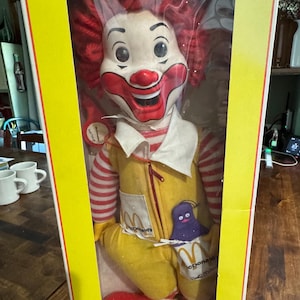 1978 Ronald McDonald Whistle Doll 21 Inches Tall IOB In Original Box