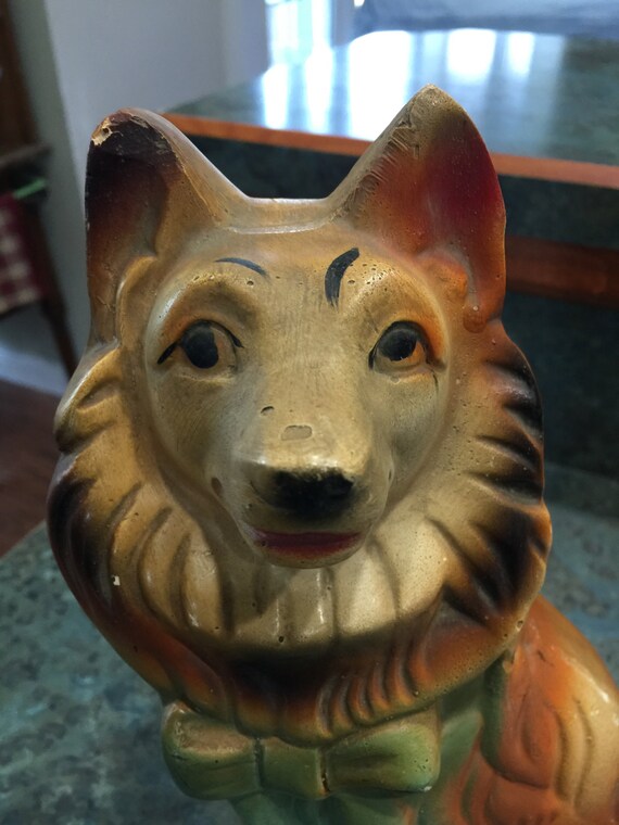 Carnival Chalk Dog Bank 1950 Era Rare 