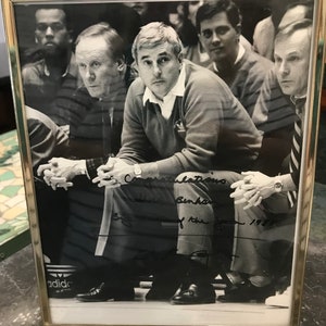 Rare Photo of Coach Bob Knight at Indiana University Bench Signed 8 X 10 1988