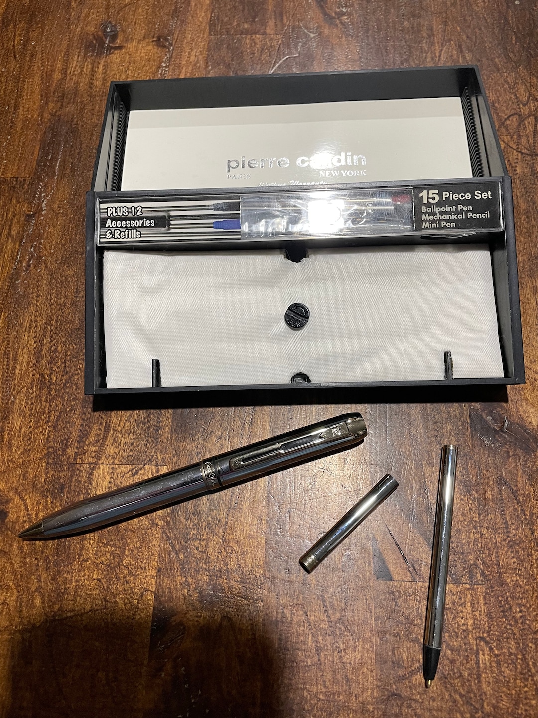 1980's Pierre Cardin Mechanical Pencil, Mini Pen, 12 Ball Point Refills