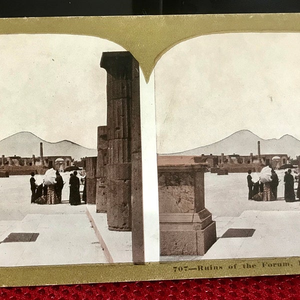 Stereoscope Stereoview 3D Photo Card 1900s Era Underwood Card Ruins of Pompeii Italy