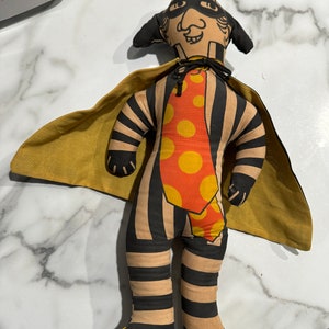 McDonalds 1970 Era Hamburglar Doll with Cape 16&quot;