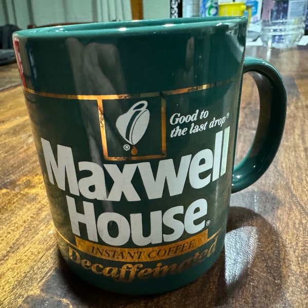 1980's Maxwell House Coffee Mug (Green with Gold Trim)