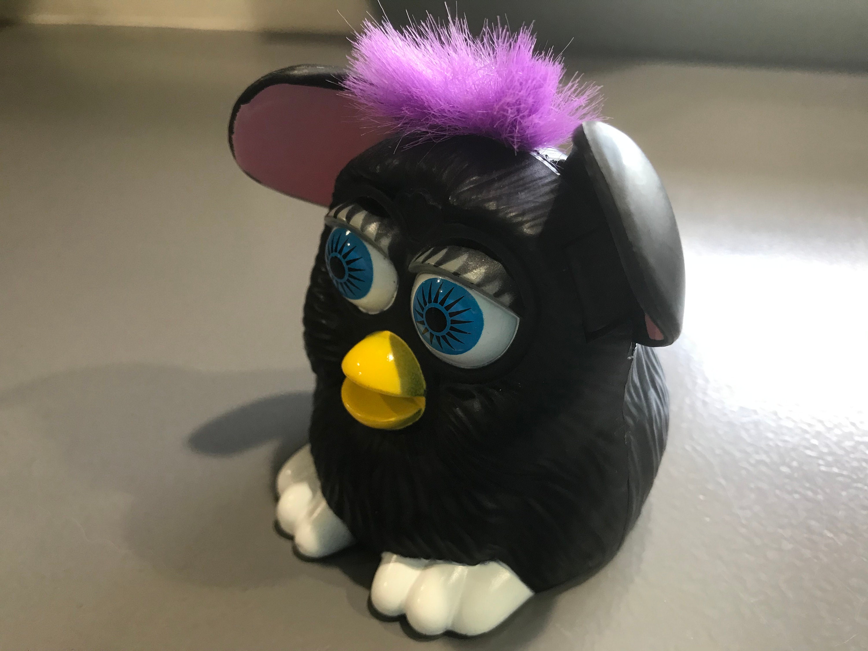 Vintage 1998 Mcdonalds Black Furby With Purple Hair Toy - Etsy