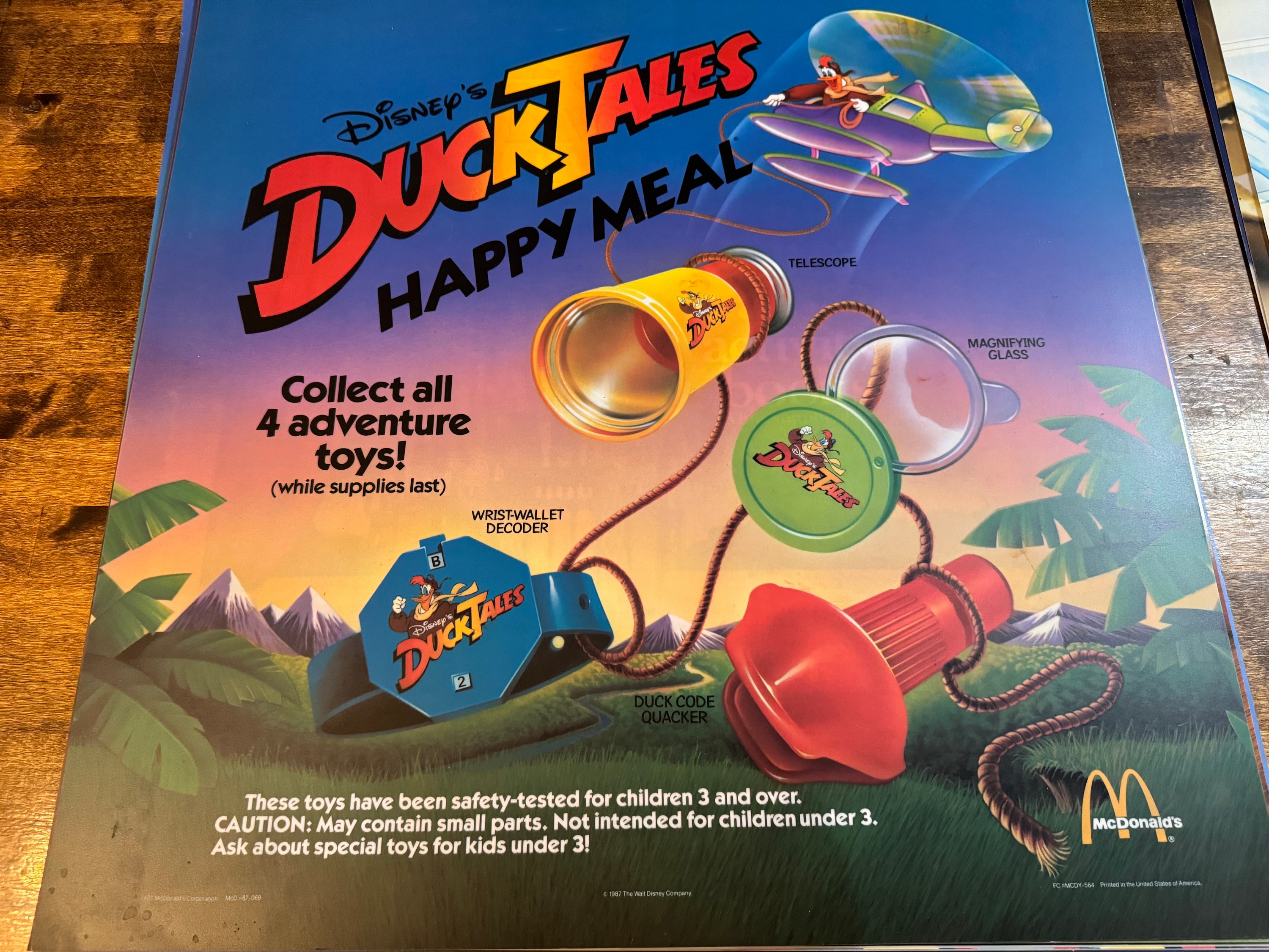 1987 Rare Large Mcdonalds Duck Tales Translite - Etsy