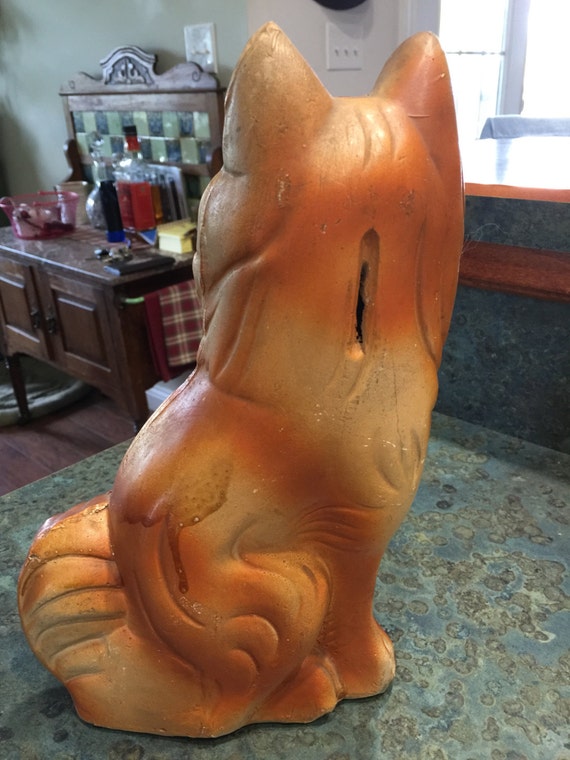 Carnival Chalk Dog Bank 1950 Era Rare 