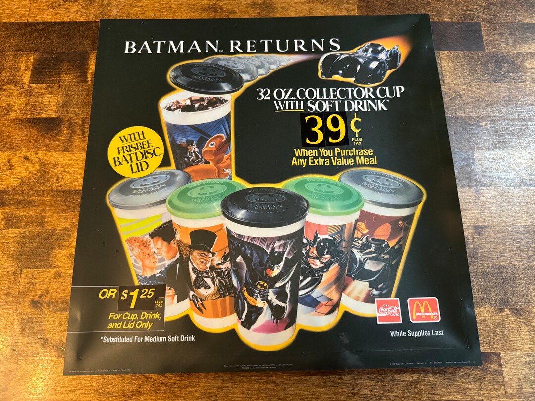 1992 Very Rare Mcdonalds Batman Returns Translite - Etsy