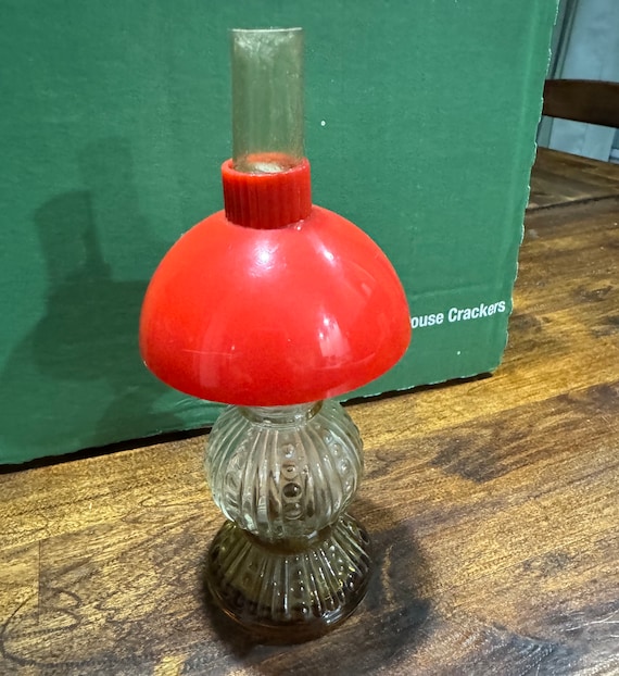 1950's Lander Oil Lamp Perfume Bottle 7 " Red Shade