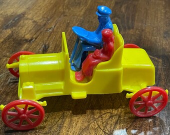 1950's Molded Hard Plastic Model T Toy Car with Moving Wheels
