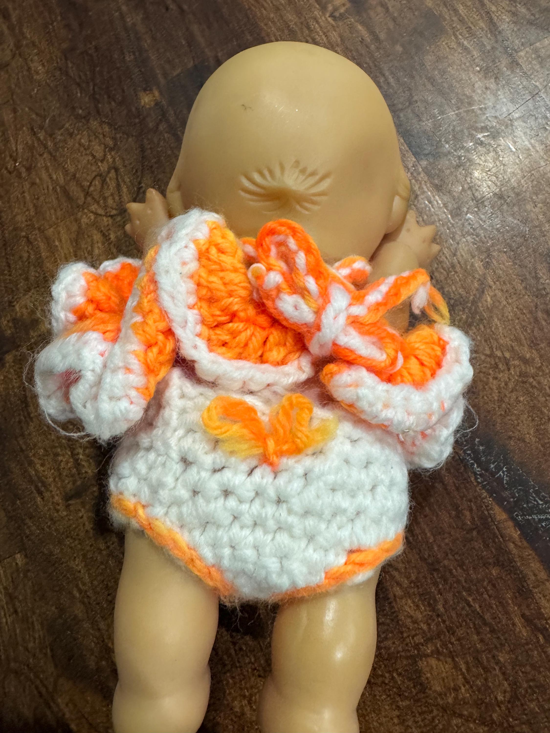 7 1/2 Inch Kewpie Doll With Orange and White Outfit Jointed - Etsy
