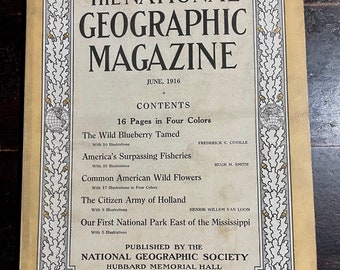 January 1916 National Geographic Magazine - Etsy