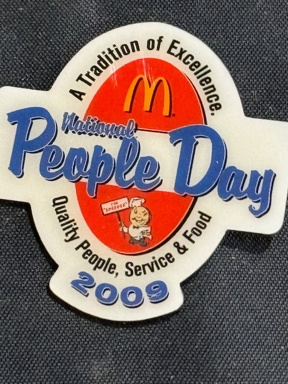 Vintage McDonalds Peoples Day Pin - image 1