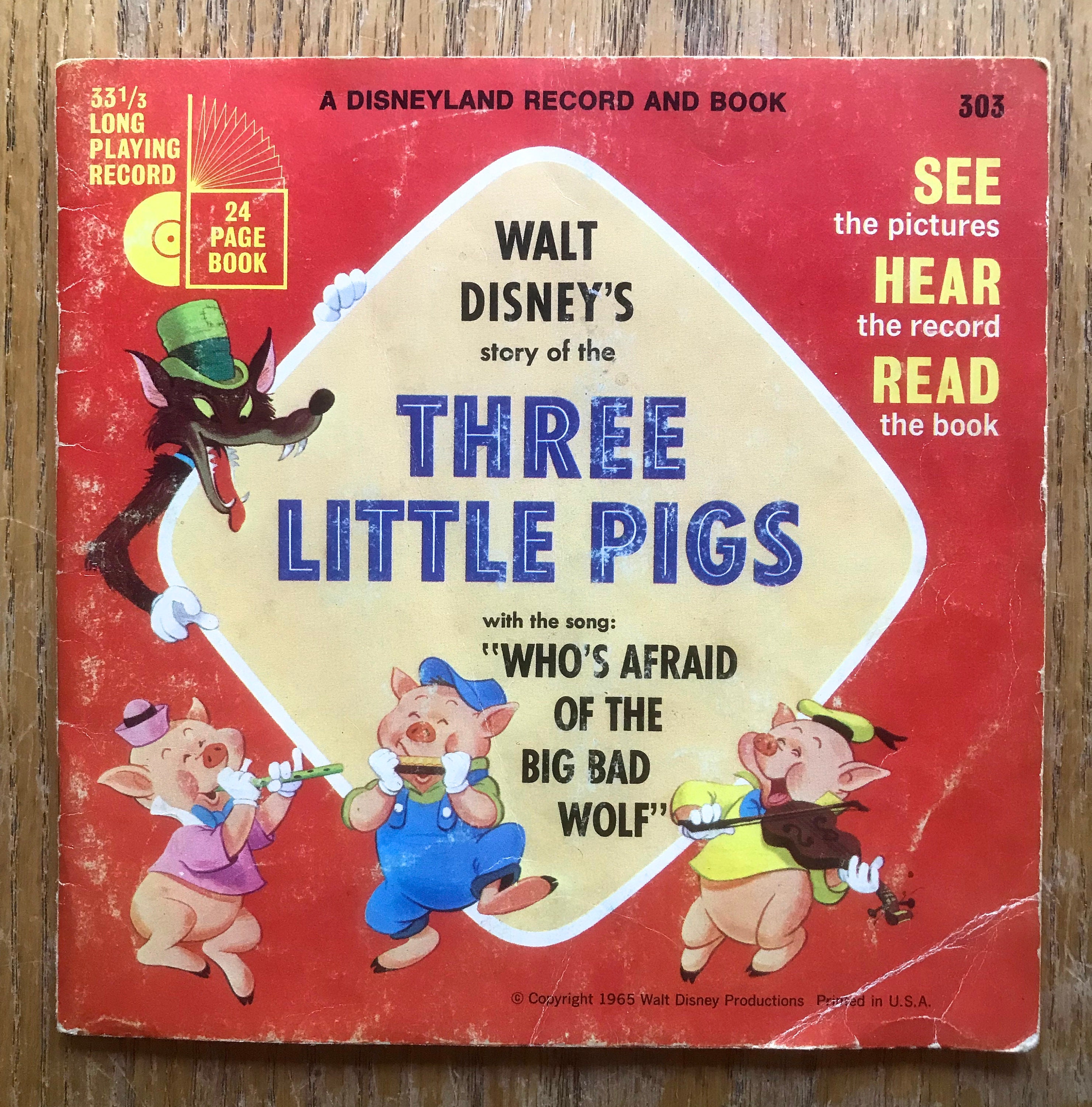 Disneyland 1965 the Three Little Pig Record Book - Etsy