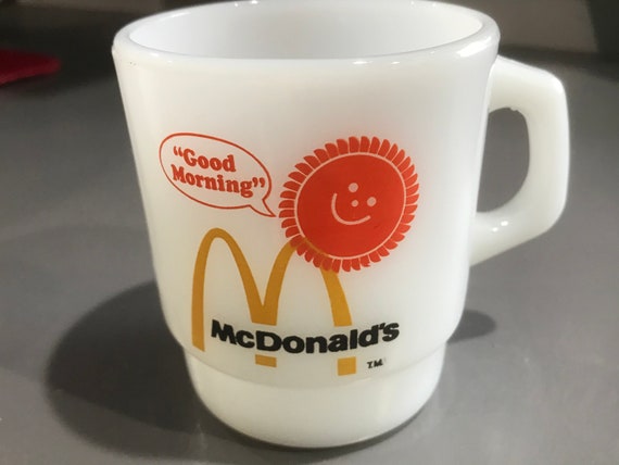 1970's Mcdonalds Vintage Fire King Milk Glass Mug - Etsy