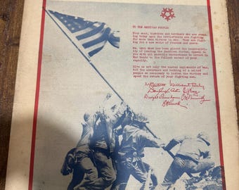 Rare August 15, 1945 Indiana Farmers Guide Raising the Flag on Iwo Jima  on Cover
