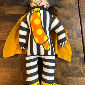 McDonalds 1970 Era Hamburglar Doll with Cape 16&quot;