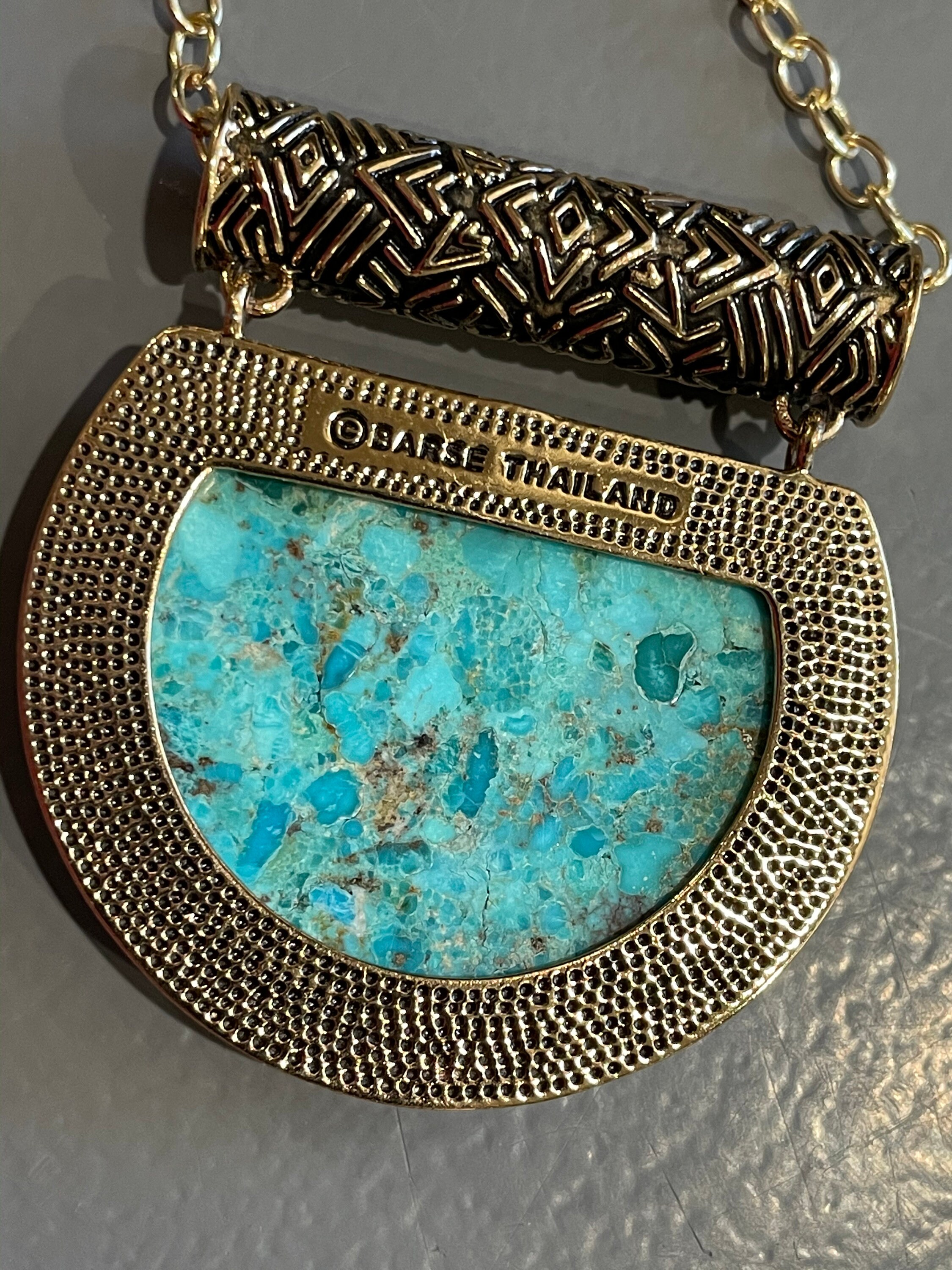 Barse Turquoise Necklace and Matching Earrings Etsy