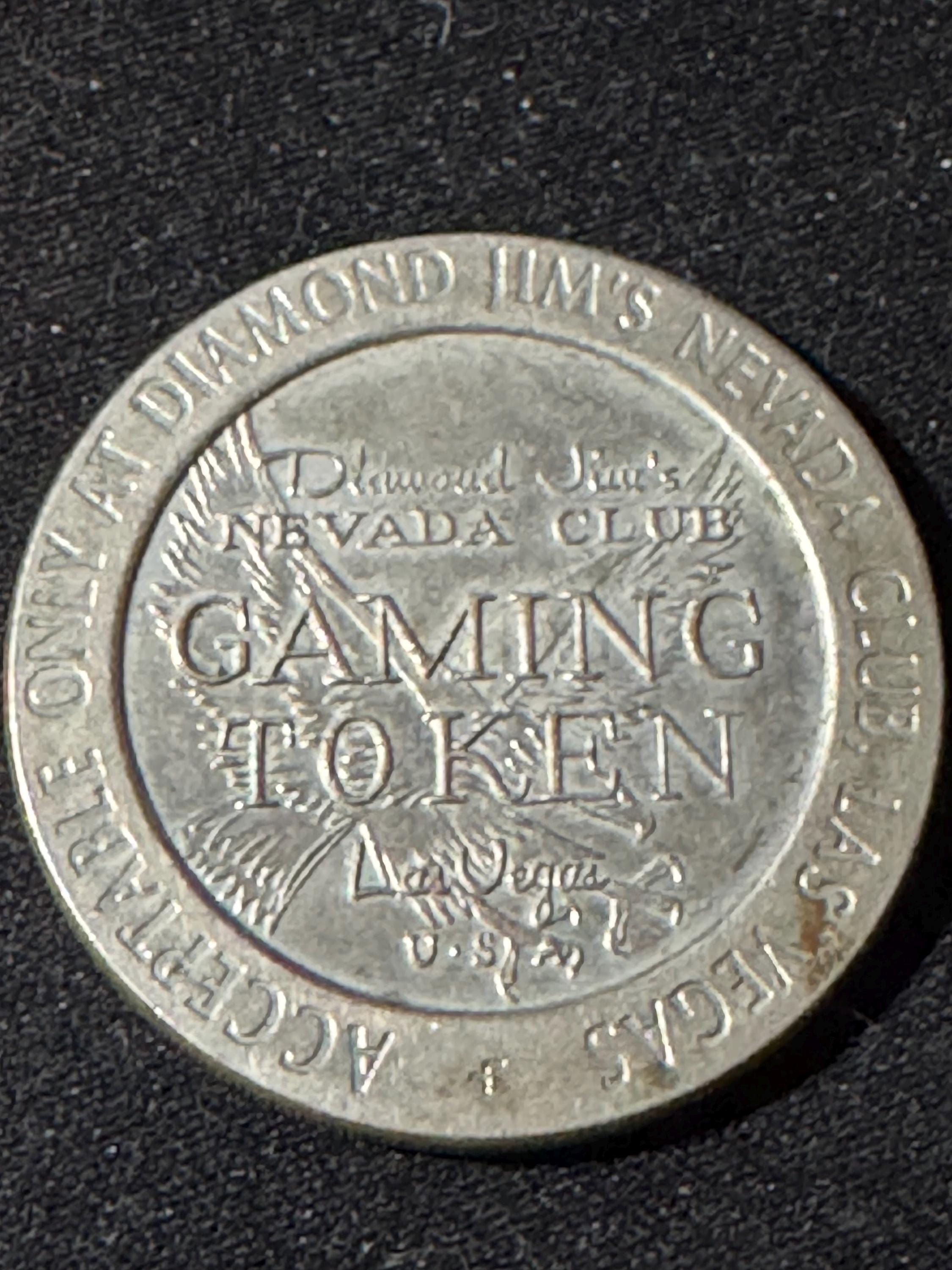 1967 Diamond Jim's Nevada Club Las Vegas Dollar Gaming Slot Token