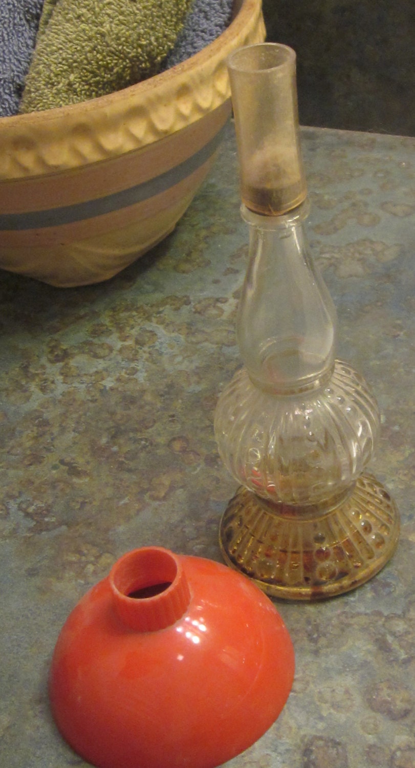 Vintage Lander Oil Lamp Perfume Bottle 7 Inch Red Shade Etsy